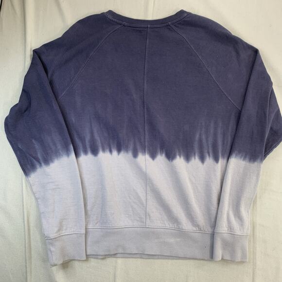 Athleta Sundown Women’s S Dip Dye Crew Sweatshirt Purple Ombre Cotton Pullover - Picture 4 of 6